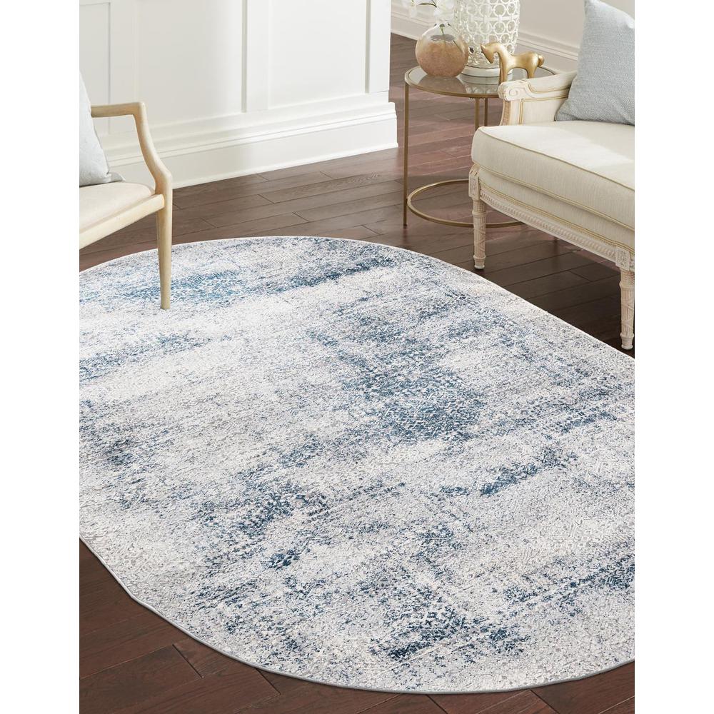 Finsbury Sarah Area Rug 5' 3" x 8' 0", Oval Blue. Picture 2