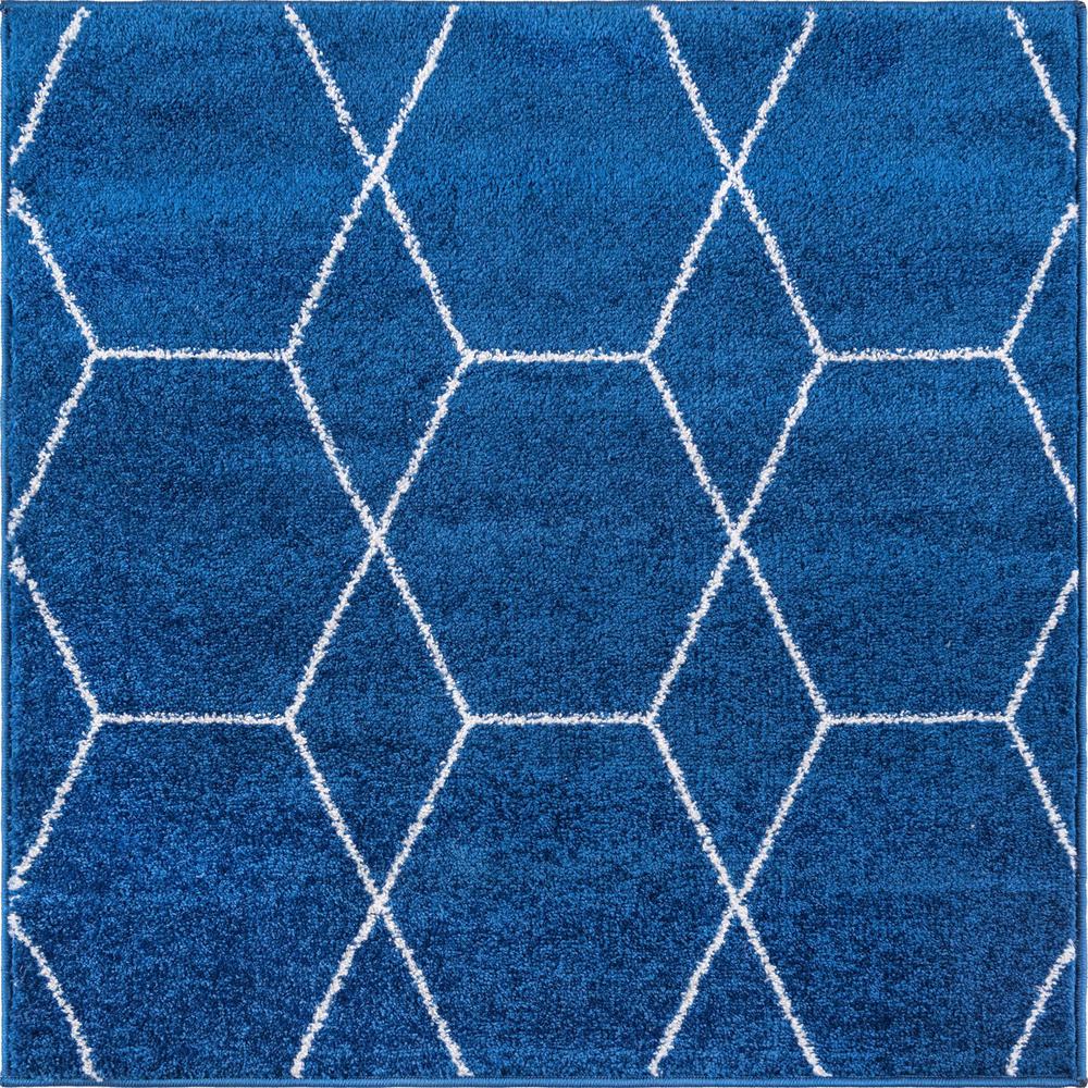 Unique Loom 3 Ft Square Rug in Navy Blue (3151593). Picture 1