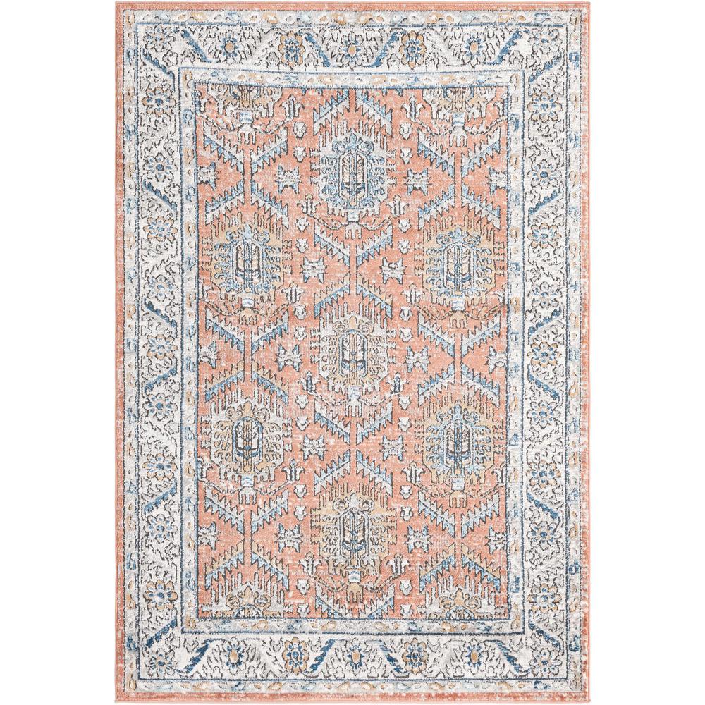 Nyla Collection, Area Rug, Salmon Pink 5' 3" x 8' 0", Rectangular. Picture 1