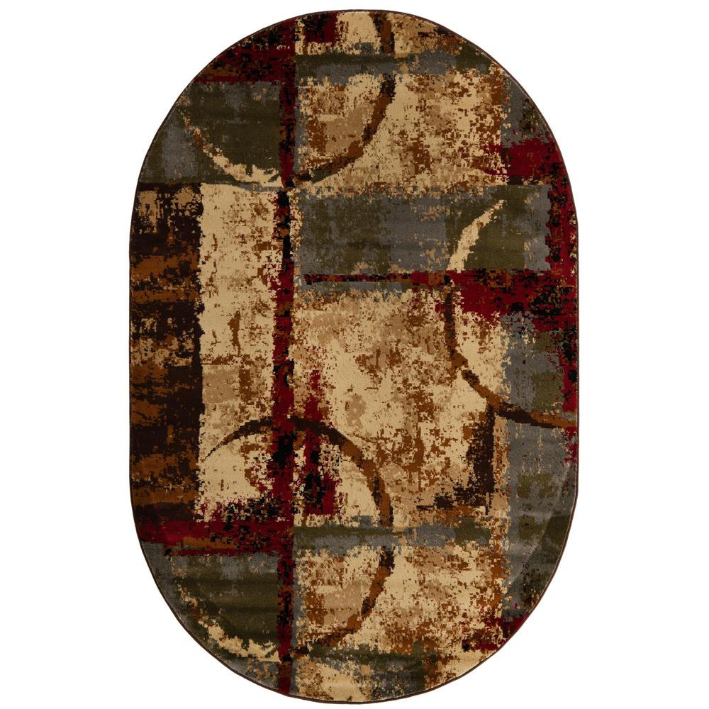 Barista Collection, Area Rug, Multi, 5' 3" x 8' 0" Oval. Picture 1