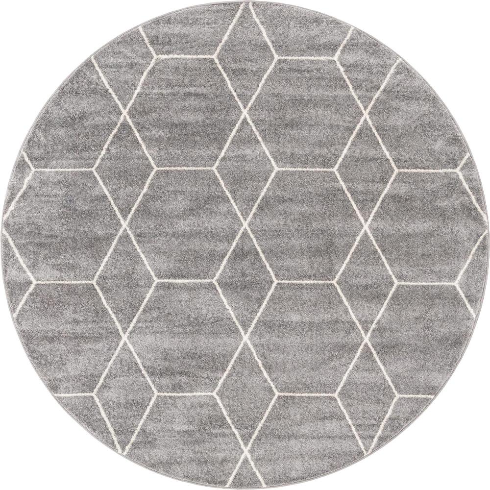 Unique Loom 7 Ft Round Rug in Light Gray (3151518). Picture 1