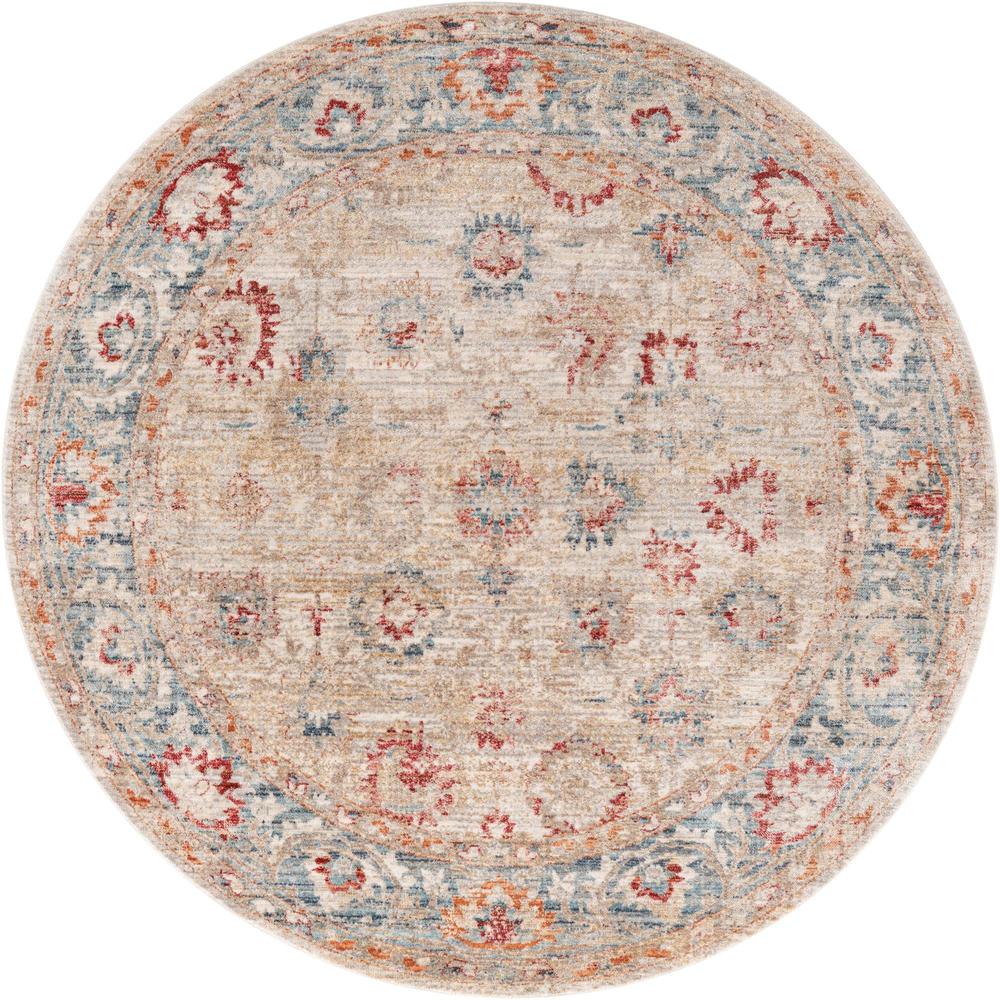 Unique Loom 5 Ft Round Rug in Ivory (3147939). Picture 1