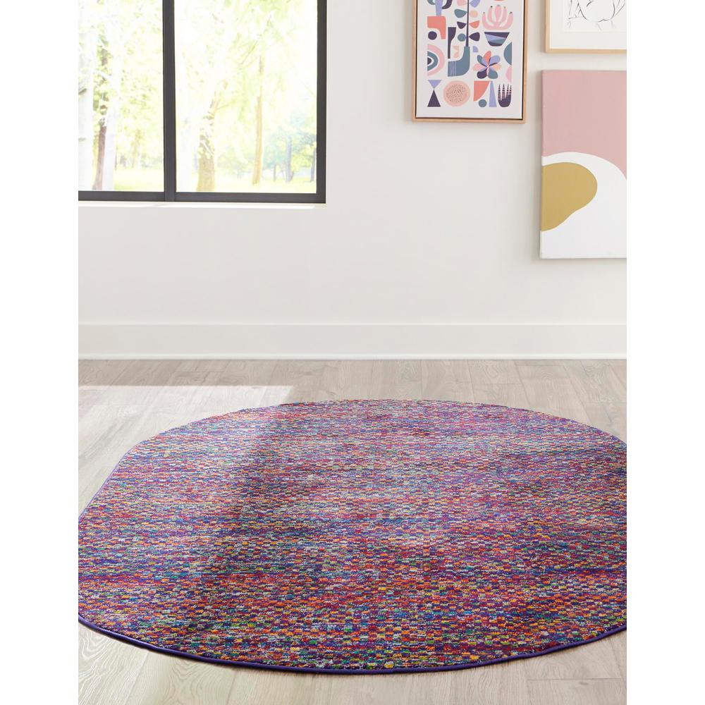 Unique Loom 8x10 Oval Rug in Multi (3160868). Picture 3