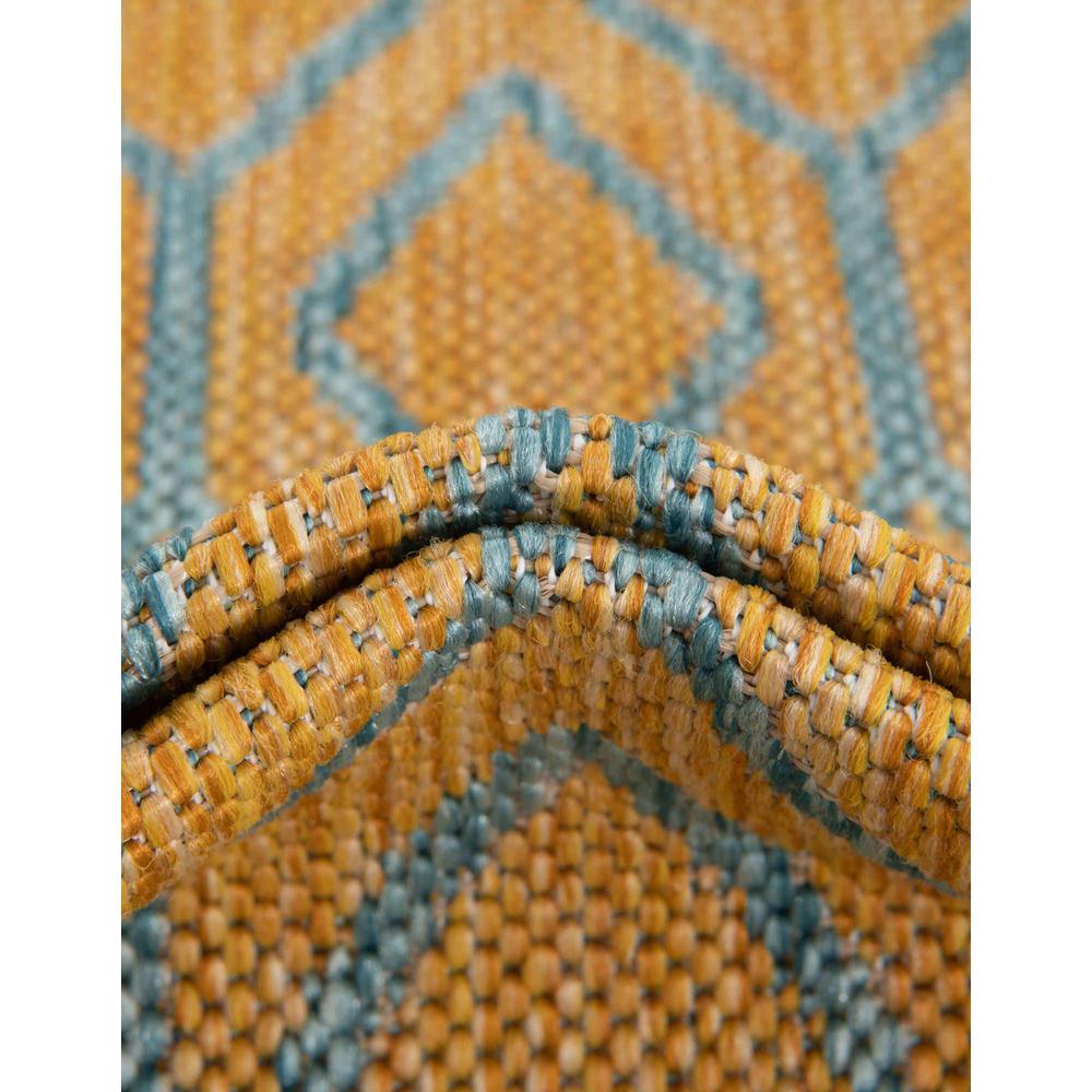 Jill Zarin Outdoor Turks and Caicos Area Rug 2' 0" x 6' 0", Runner Yellow and Aqua. Picture 9