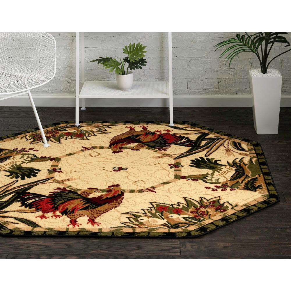 Unique Loom 8 Ft Octagon Rug in Ivory (3153912). Picture 3
