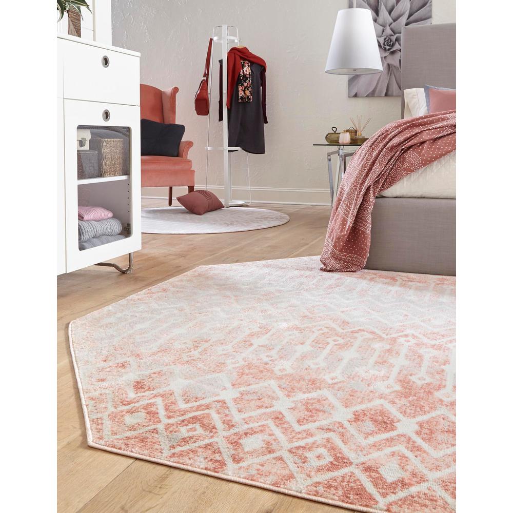 Unique Loom 7 Ft Octagon Rug in Rose (3160929). Picture 6