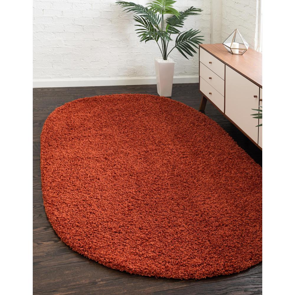 Unique Loom 5x8 Oval Rug in Terracotta (3151409). Picture 2