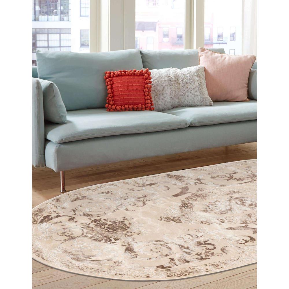 Finsbury Diana Area Rug 5' 3" x 8' 0", Oval Beige. Picture 3