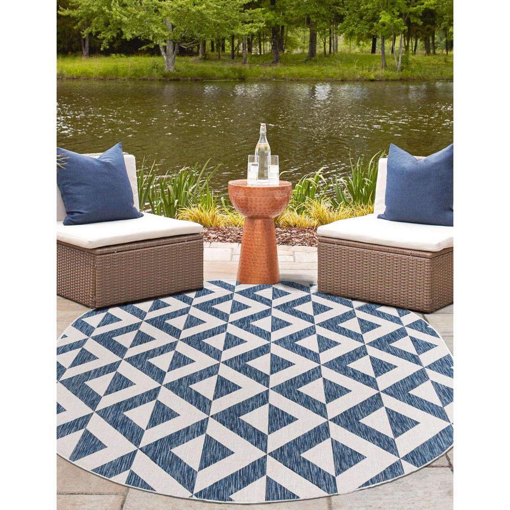 Jill Zarin Outdoor Napa Area Rug 5' 0" x 8' 0", Oval Blue. Picture 3