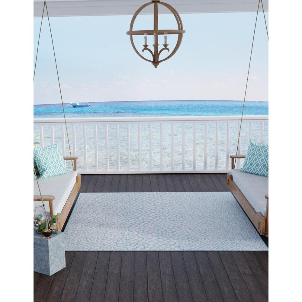Jill Zarin Outdoor Cape Town Area Rug 10' 8" x 10' 8", Square Pink and Aqua. Picture 2