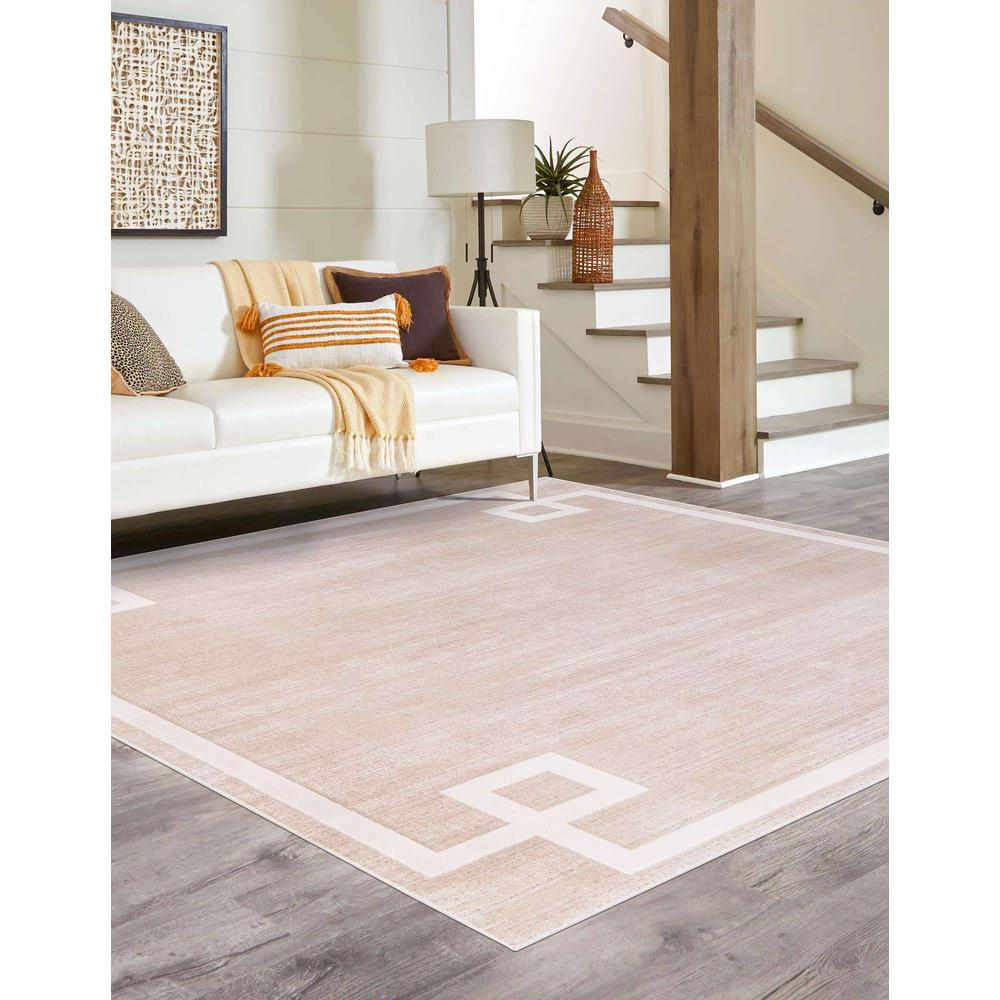 Uptown Lenox Hill Area Rug 7' 10" x 7' 10", Square Beige. Picture 3