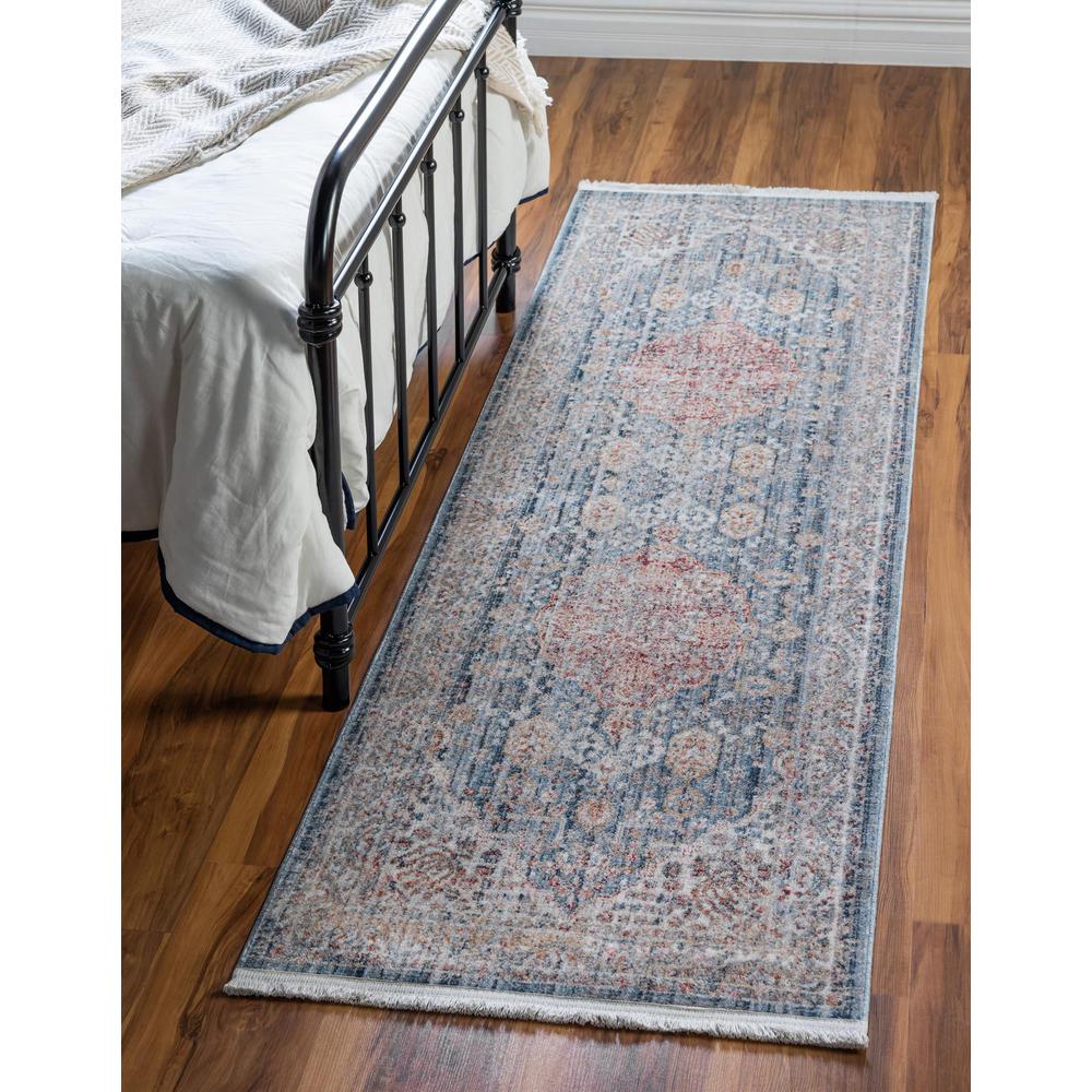 Unique Loom 10 Ft Runner in Blue (3147891). Picture 2