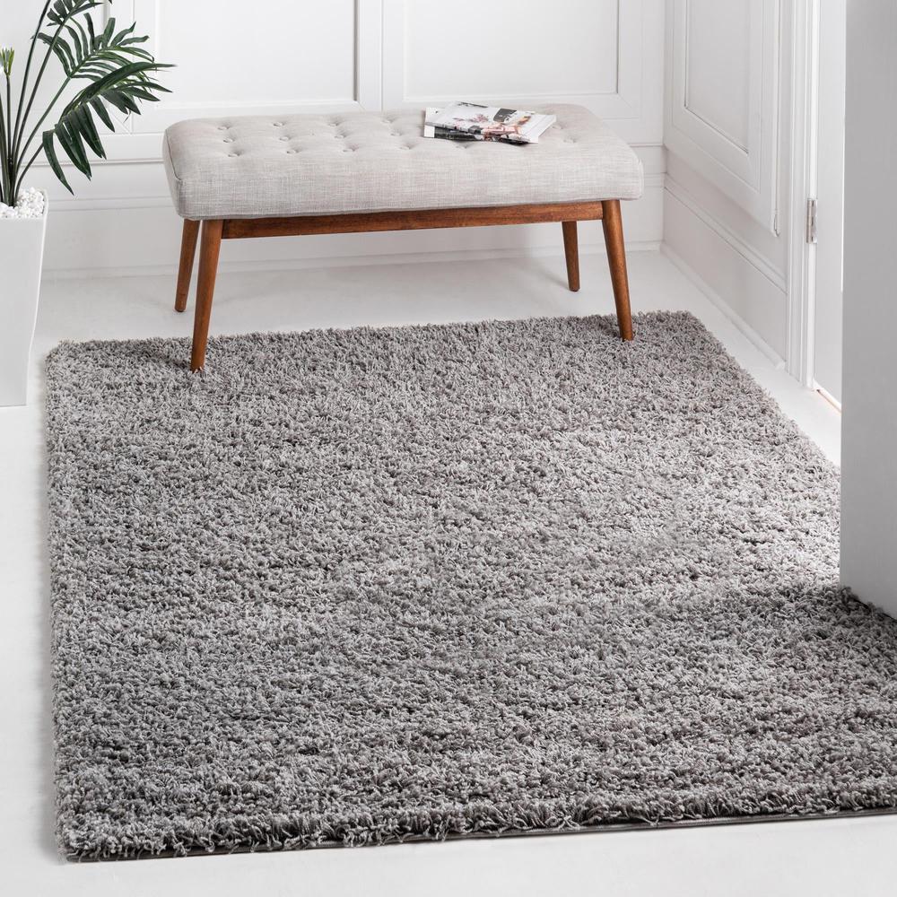 Unique Loom 5 Ft Square Rug in Cloud Gray (3151288). Picture 2