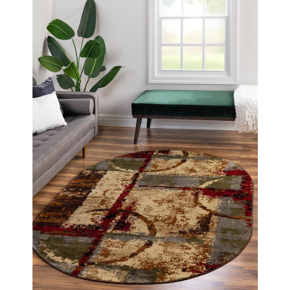 Barista Collection, Area Rug, Multi, 4' 0" x 6' 0", Oval. Picture 2