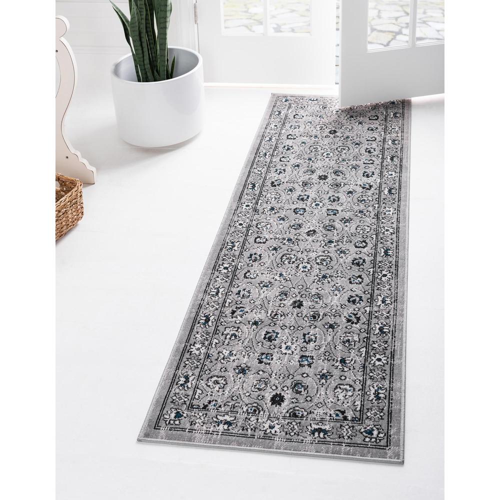 Unique Loom 10 Ft Runner in Gray (3149241). Picture 2