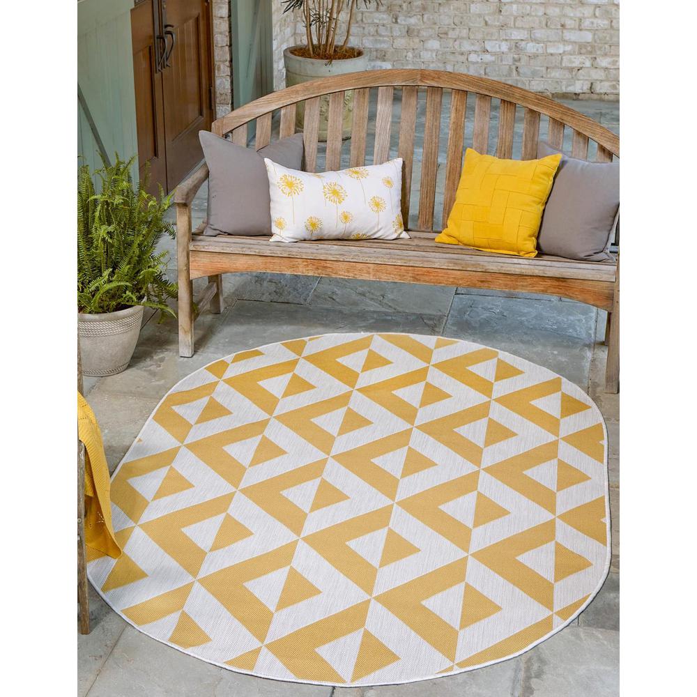 Jill Zarin Outdoor Napa Area Rug 7' 10" x 10' 0", Oval Yellow. Picture 2
