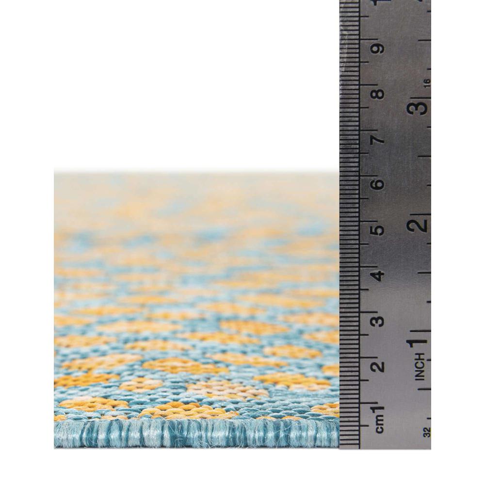 Jill Zarin Outdoor Cape Town Area Rug 2' 0" x 8' 0", Runner Yellow and Aqua. Picture 5