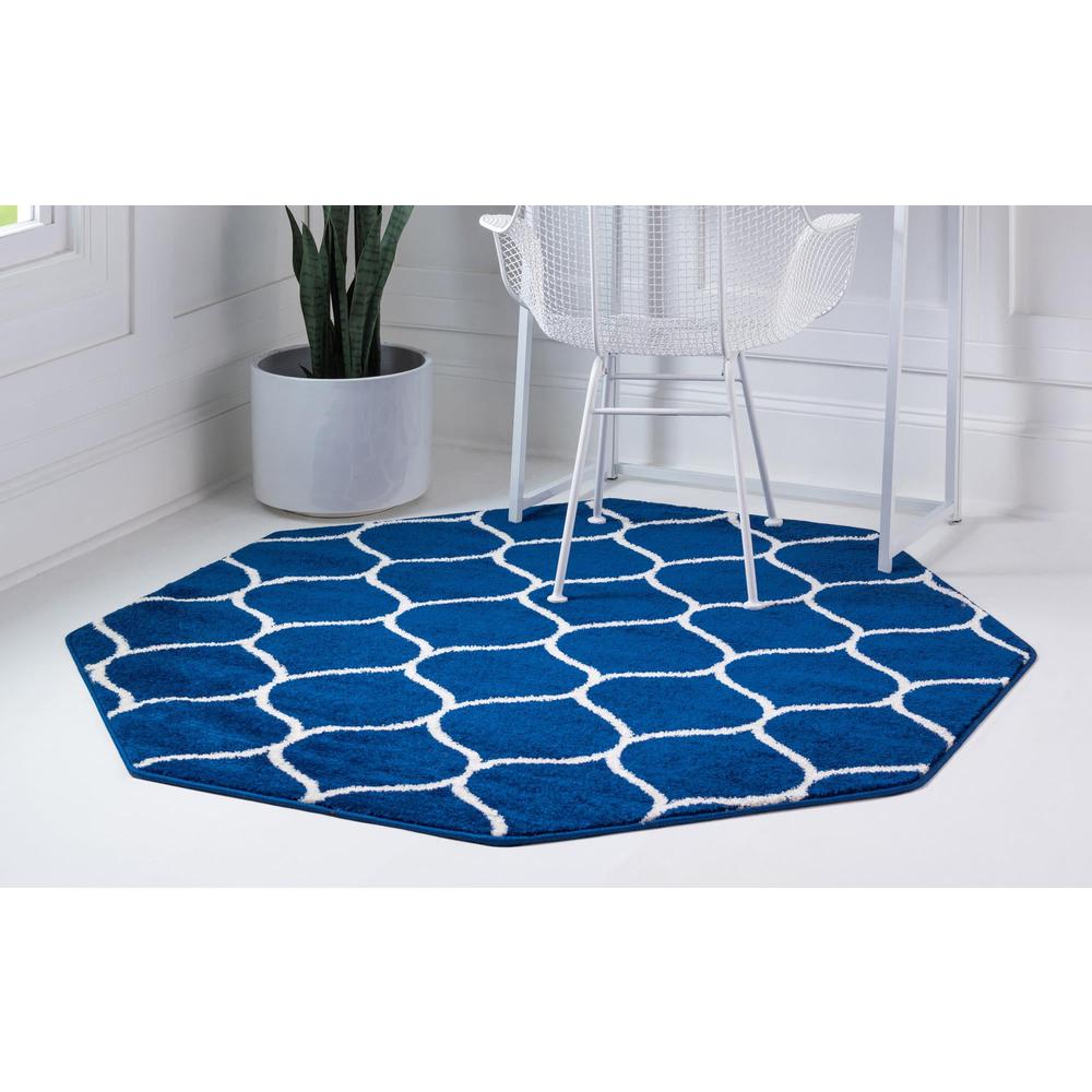 Unique Loom 8 Ft Octagon Rug in Navy Blue (3151660). Picture 3
