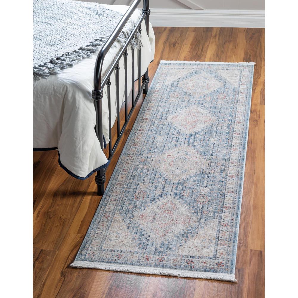 Unique Loom 10 Ft Runner in Blue (3147836). Picture 2