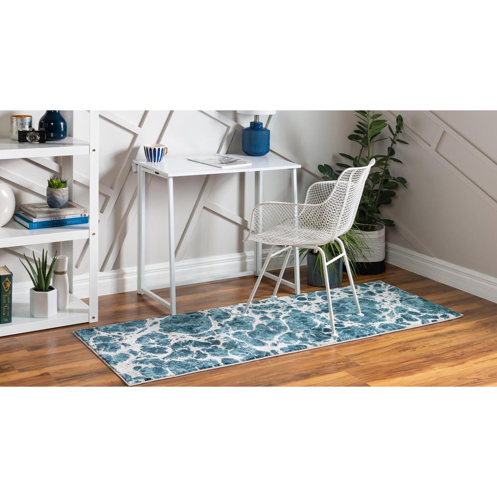 Unique Loom 12 Ft Runner in Blue (3154294). Picture 3