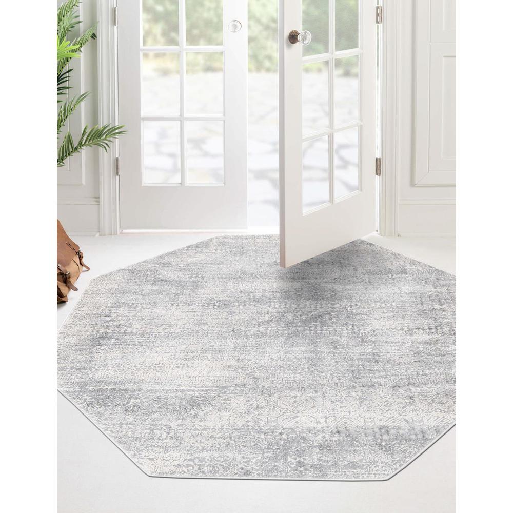 Finsbury Sarah Area Rug 7' 10" x 7' 10", Octagon Gray. Picture 2