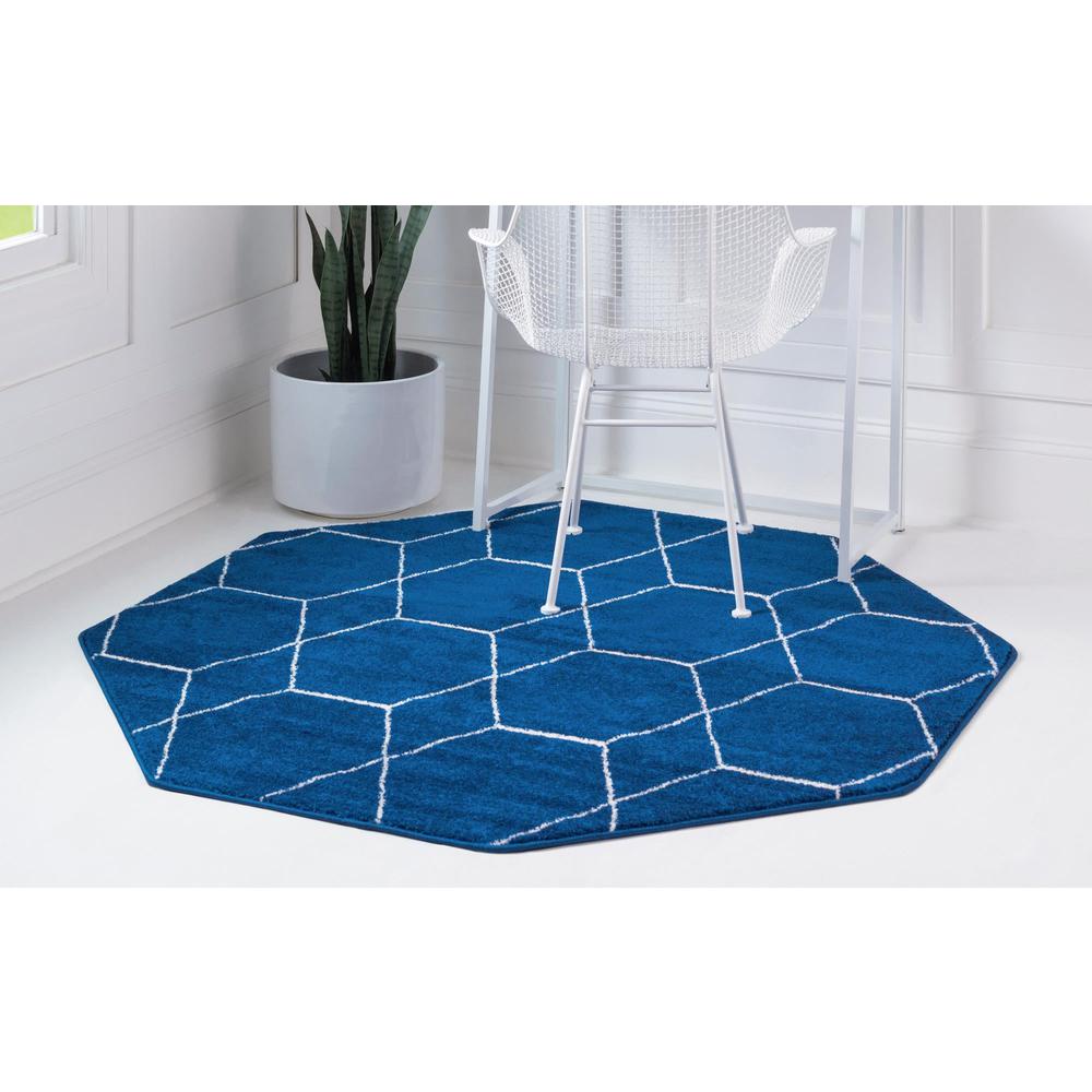 Unique Loom 8 Ft Octagon Rug in Navy Blue (3151592). Picture 2