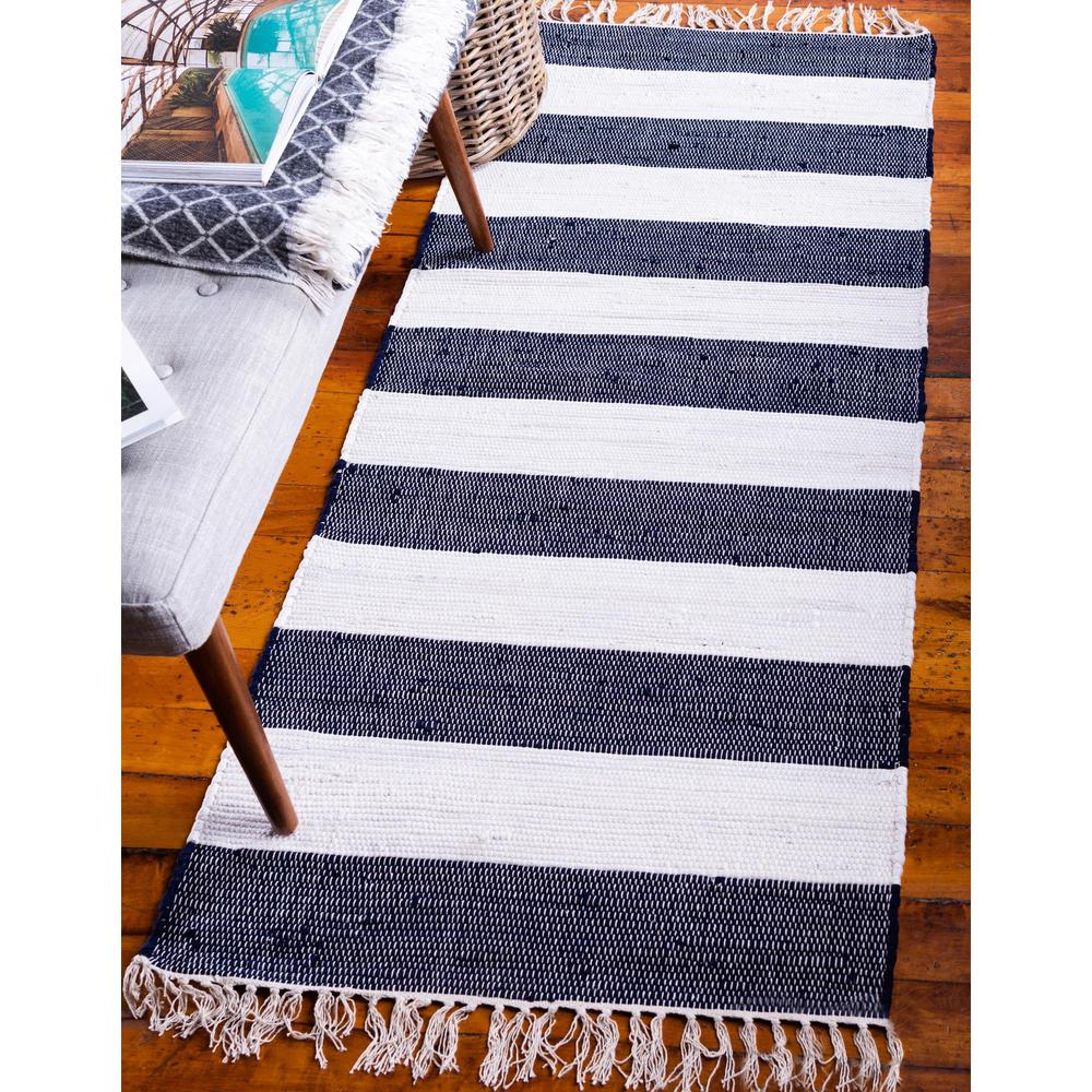 Unique Loom 8 Ft Runner in Navy Blue (3153116). Picture 2