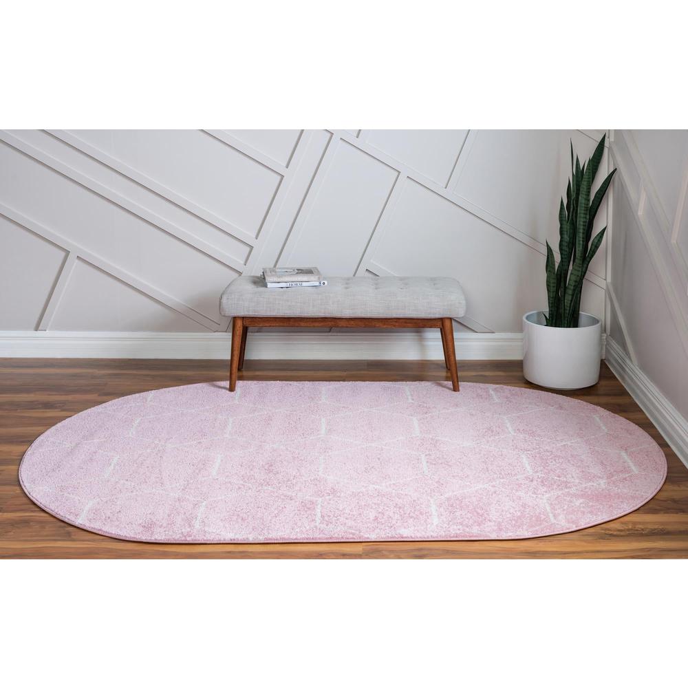 Unique Loom 4x6 Oval Rug in Light Pink (3151605). Picture 4