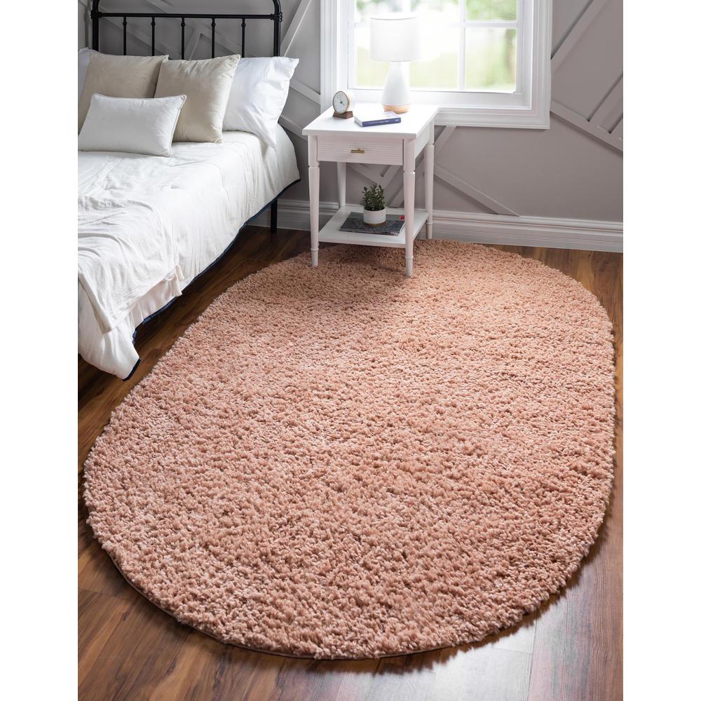 Unique Loom 5x8 Oval Rug in Dusty Rose (3153391). Picture 2