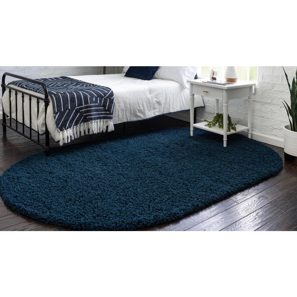 Unique Loom 5x8 Oval Rug in Navy Blue (3151330). Picture 3