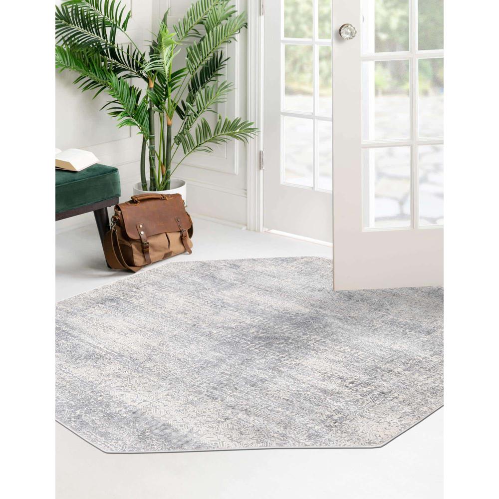 Finsbury Sarah Area Rug 7' 10" x 7' 10", Octagon Gray. Picture 3
