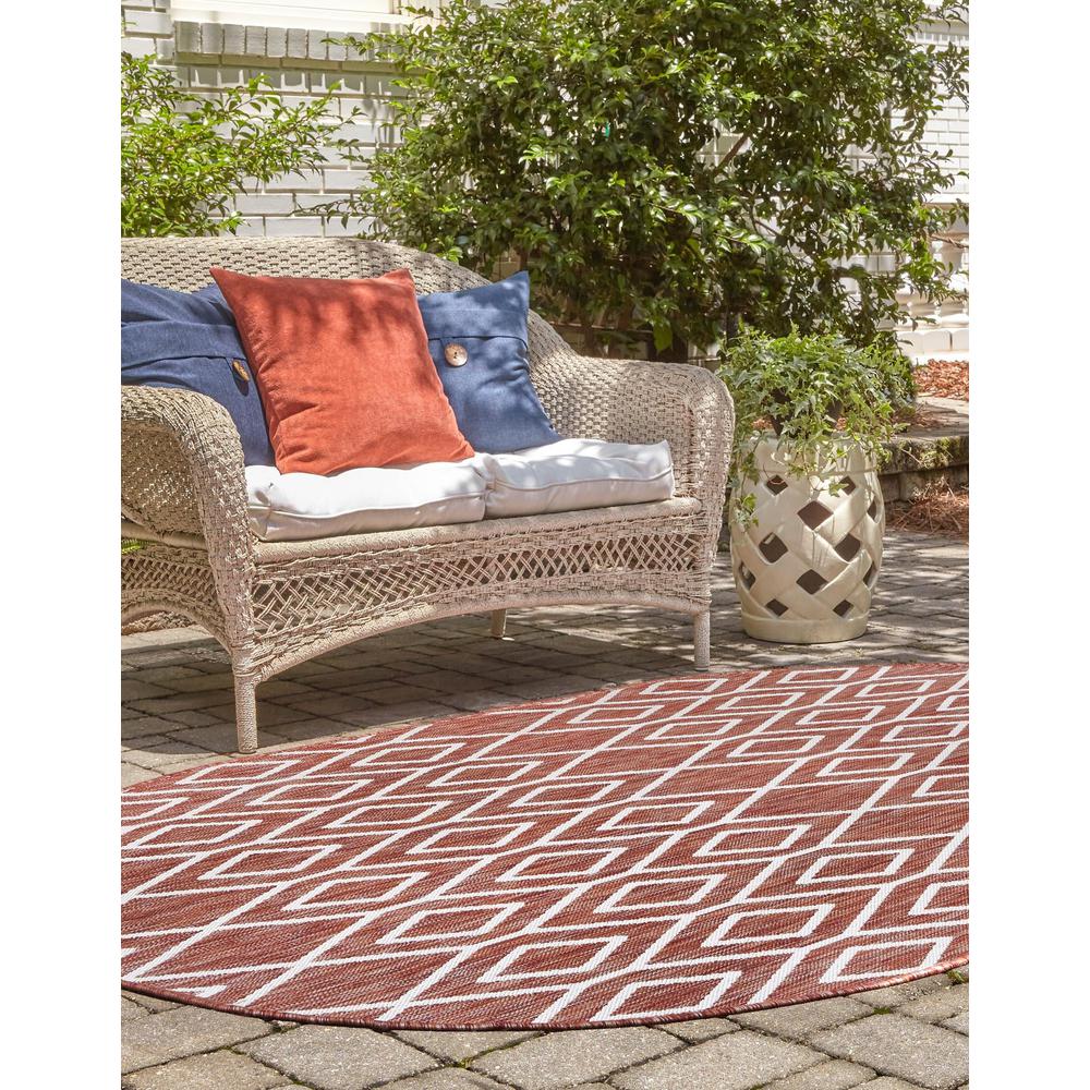 Jill Zarin Outdoor Turks and Caicos Area Rug 7' 10" x 10' 0", Oval Rust Red. Picture 3