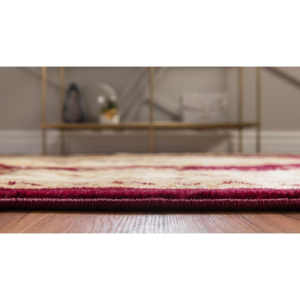Unique Loom 5 Ft Round Rug in Burgundy (3153869). Picture 5