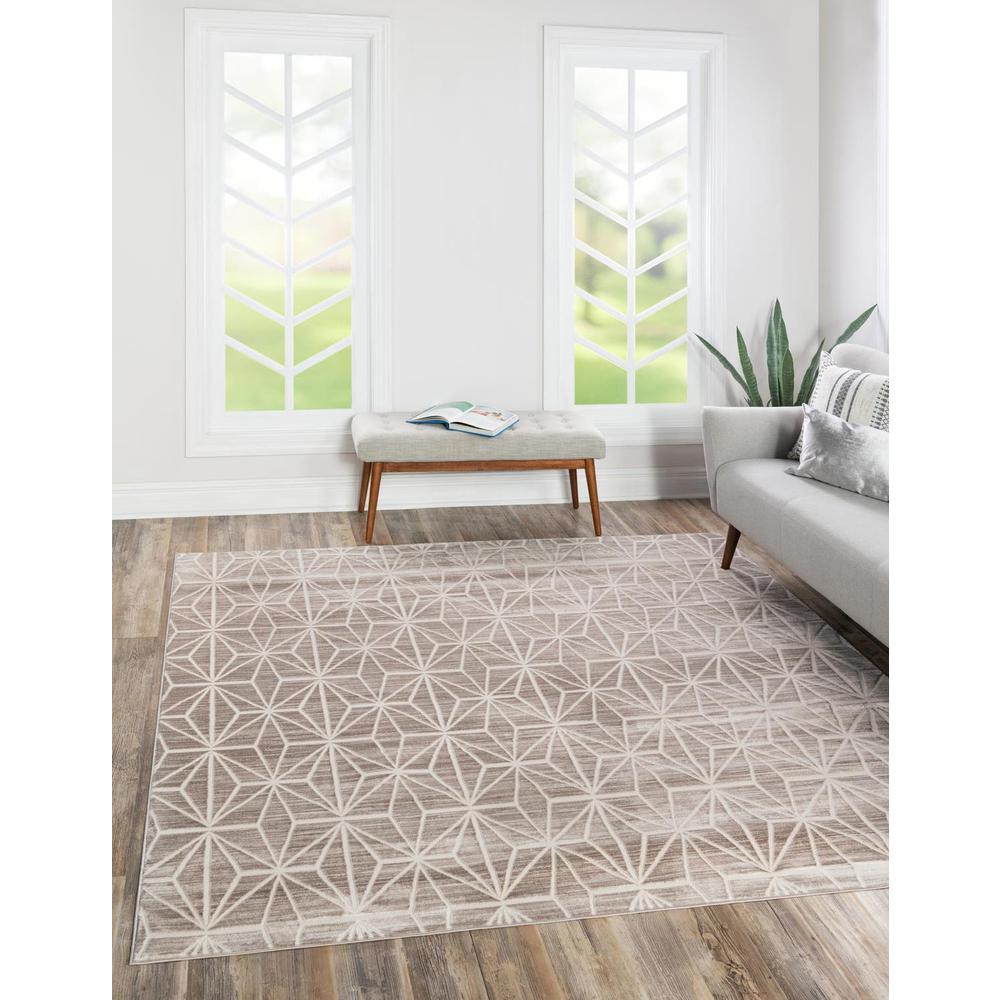 Uptown Fifth Avenue Area Rug 7' 10" x 7' 10", Square Brown. Picture 2