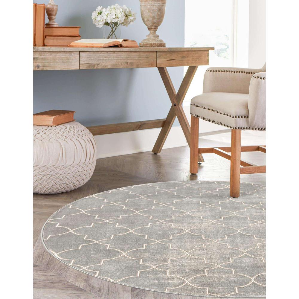 Uptown Area Rug 7' 10" x 7' 10", Round - Gray. Picture 3