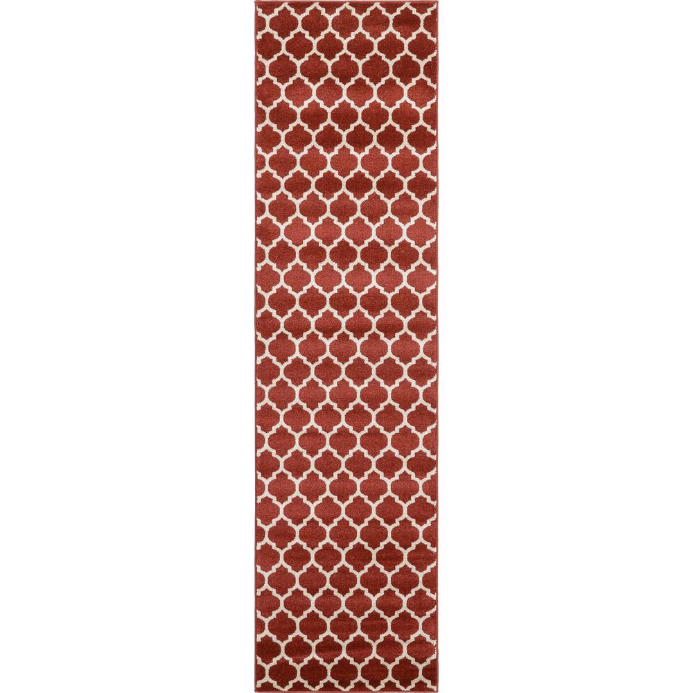 Philadelphia Trellis Rug, Red (2' 7 x 10' 0). Picture 2