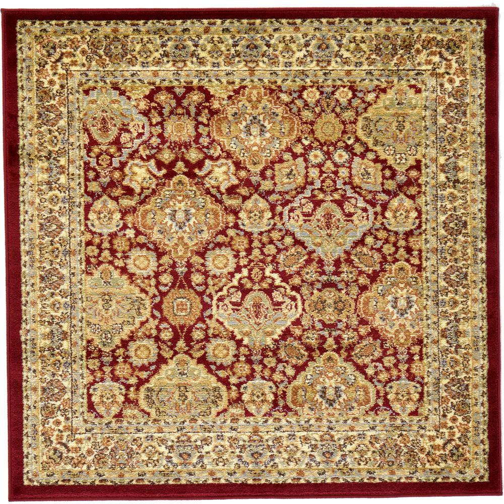Colonial Voyage Rug, Red (4' 0 x 4' 0). Picture 2