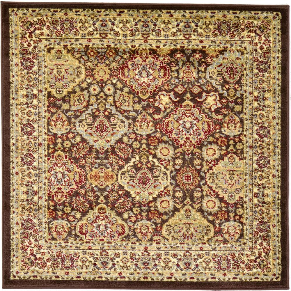 Colonial Voyage Rug, Brown (4' 0 x 4' 0). Picture 2