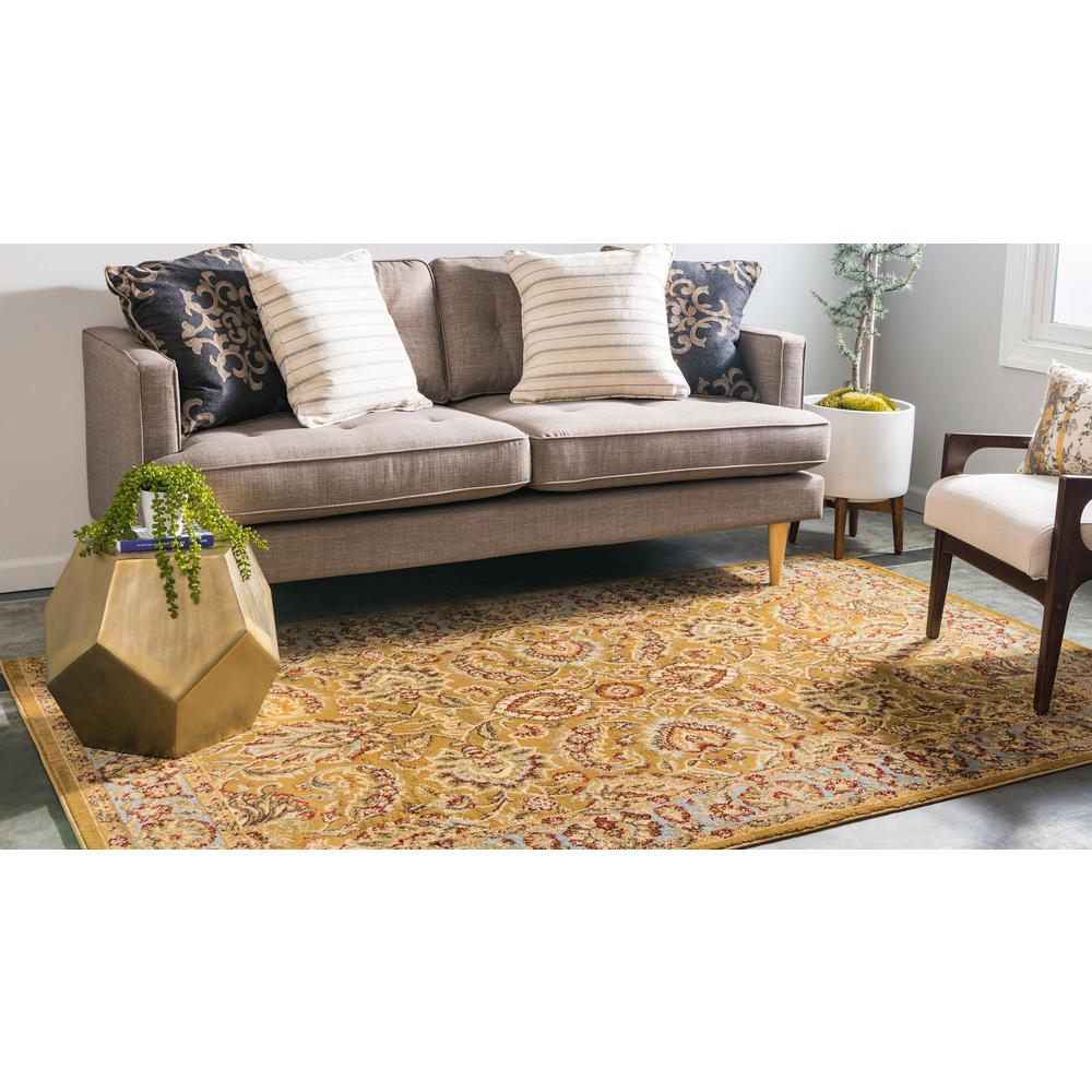 Asheville Voyage Rug, Gold/Ivory (10' 6 x 16' 5). Picture 3