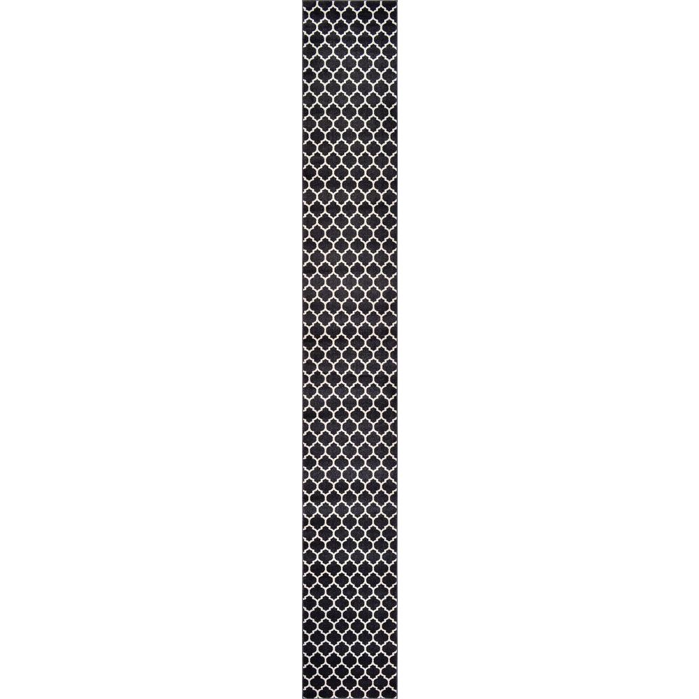 Philadelphia Trellis Rug, Black (2' 7 x 19' 8). Picture 2