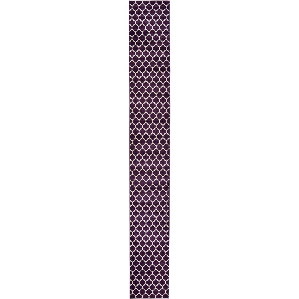 Philadelphia Trellis Rug, Dark Purple (2' 7 x 19' 8). Picture 2
