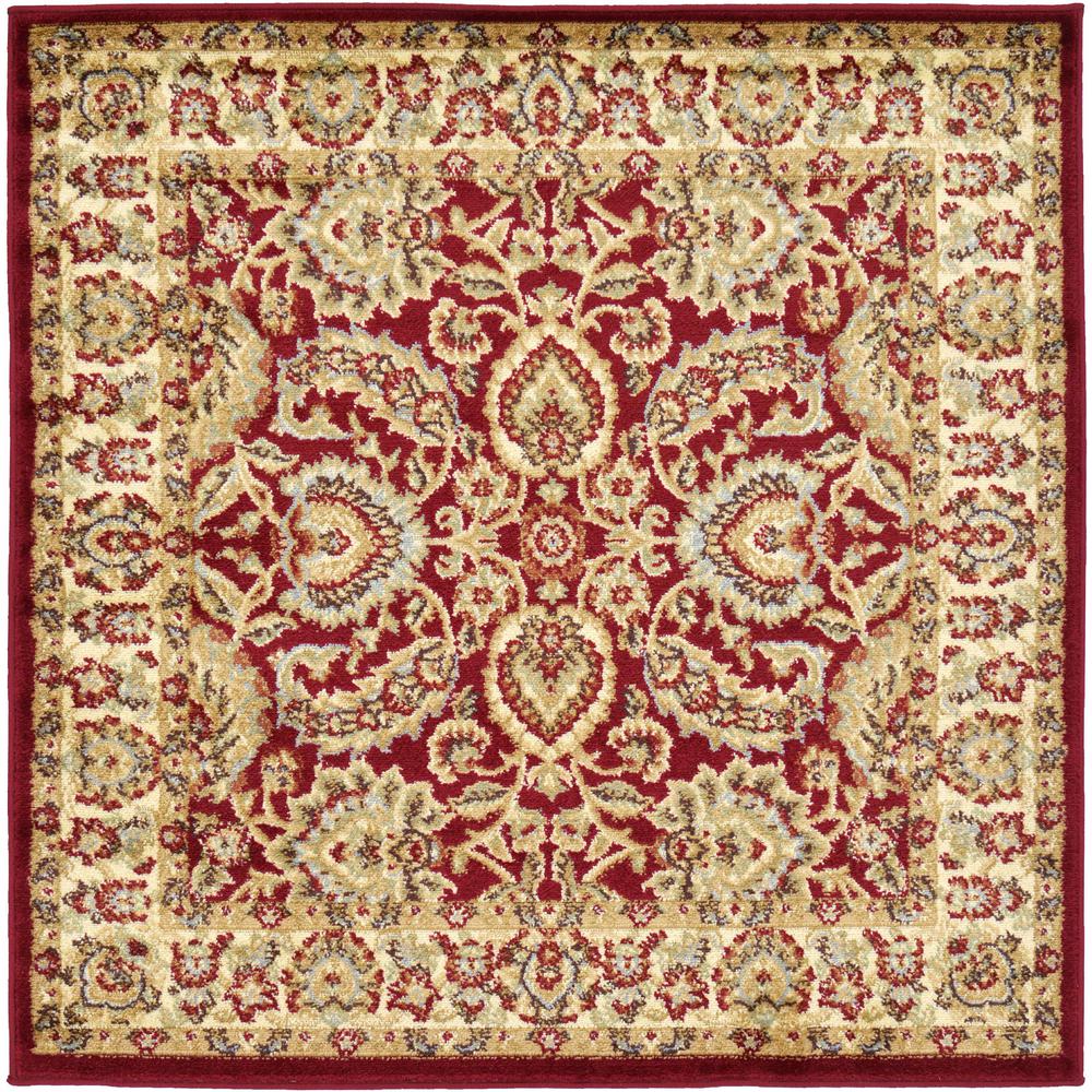 Asheville Voyage Rug, Red (4' 0 x 4' 0). Picture 2