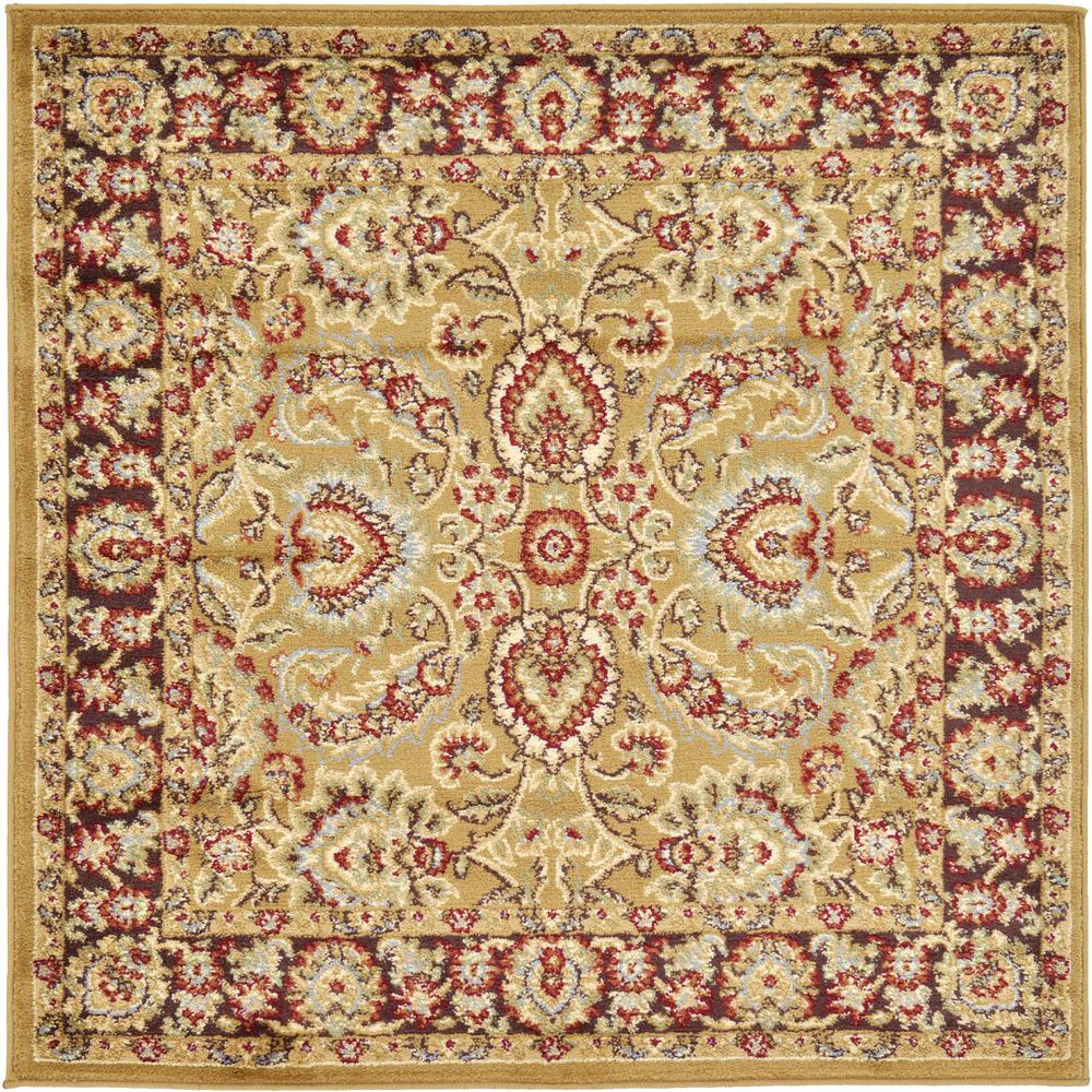 Asheville Voyage Rug, Gold/Brown (4' 0 x 4' 0). Picture 2