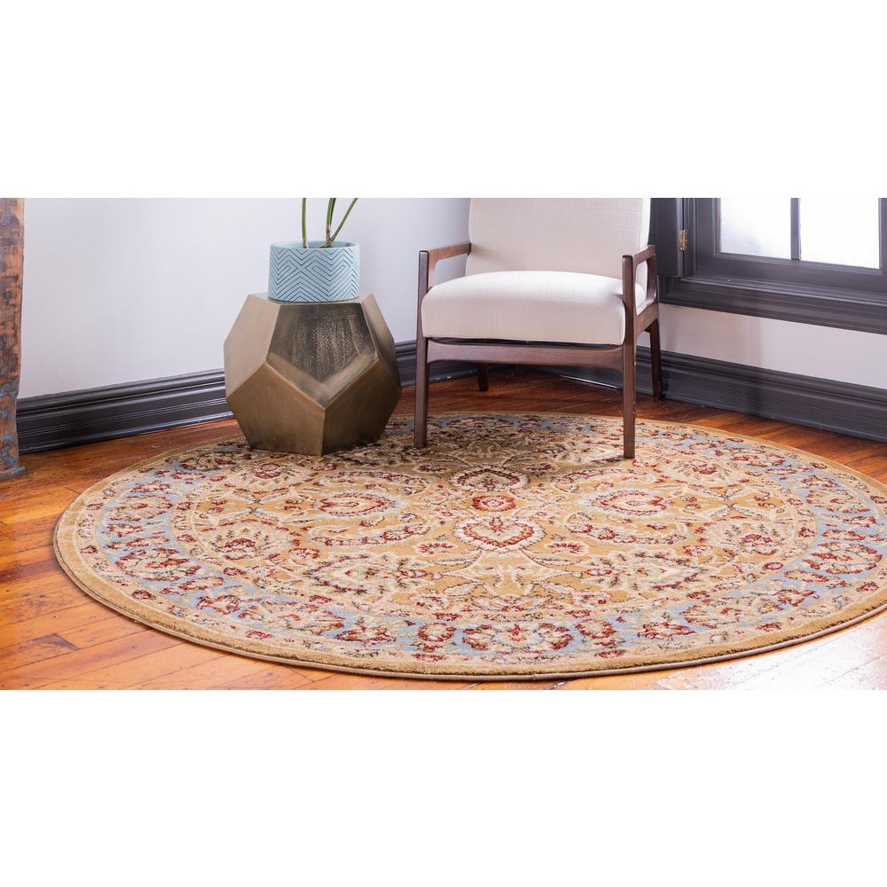 Asheville Voyage Rug, Gold/Ivory (6' 0 x 6' 0). Picture 3