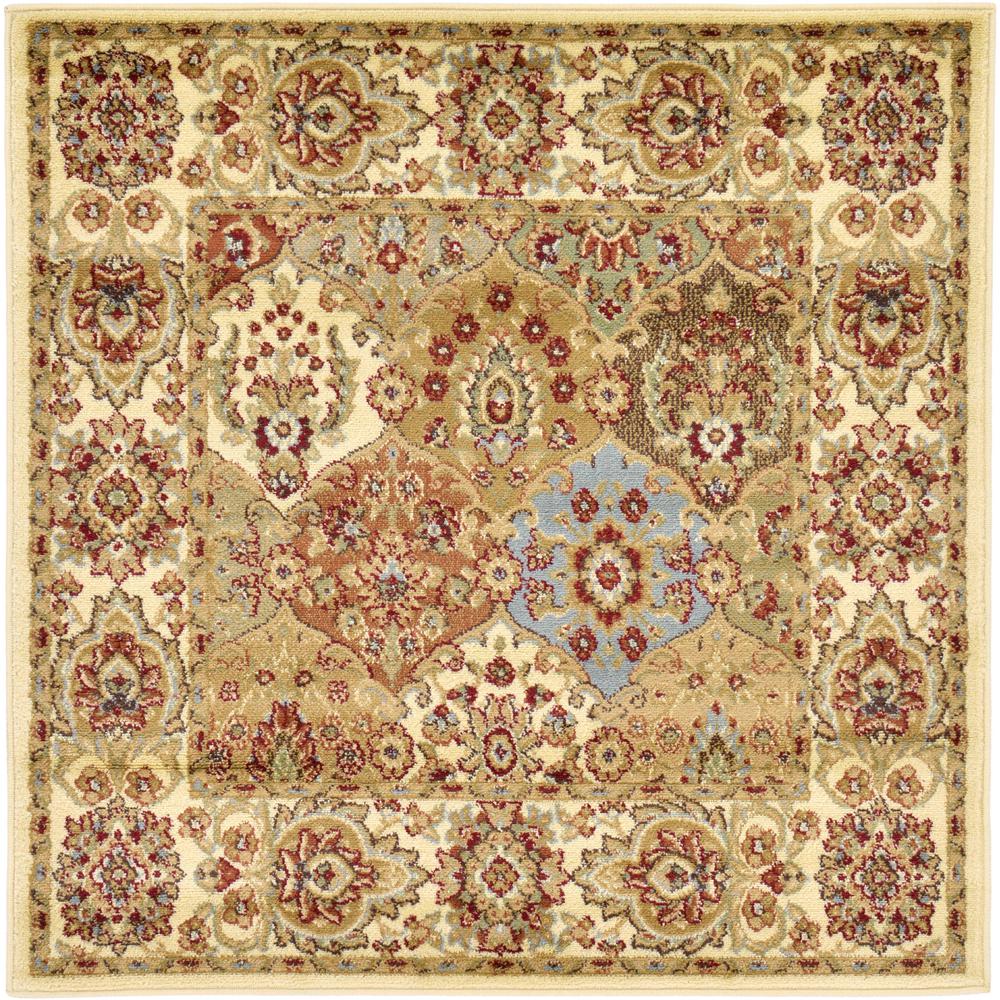 Athens Voyage Rug, Ivory (4' 0 x 4' 0). Picture 2