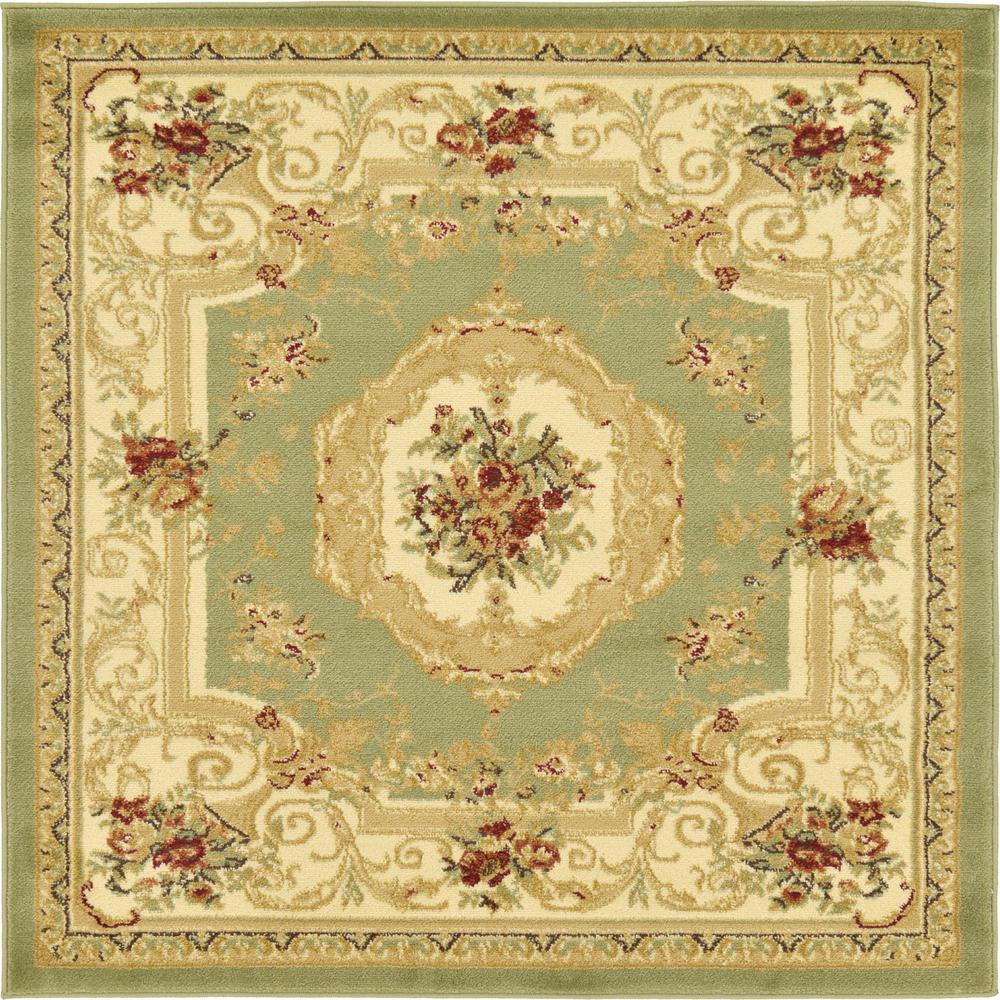 Henry Versailles Rug, Green (4' 0 x 4' 0). Picture 2