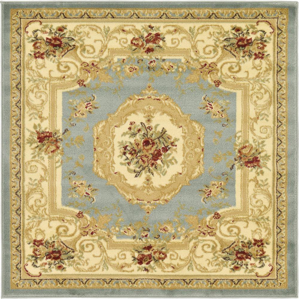 Henry Versailles Rug, Slate Blue (4' 0 x 4' 0). Picture 2
