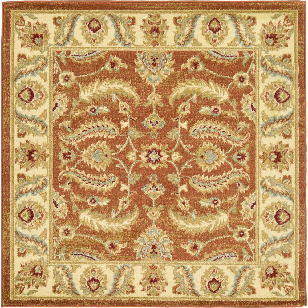 Hickory Voyage Rug, Terracotta (4' 0 x 4' 0). Picture 5