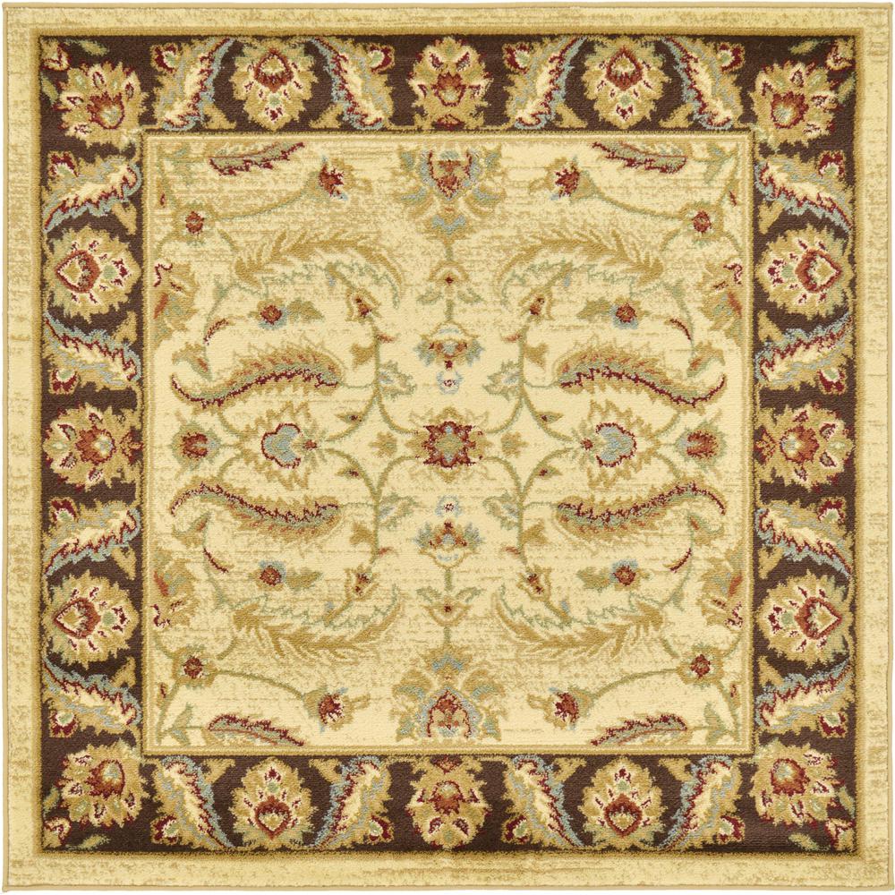 Hickory Voyage Rug, Ivory (4' 0 x 4' 0). Picture 5