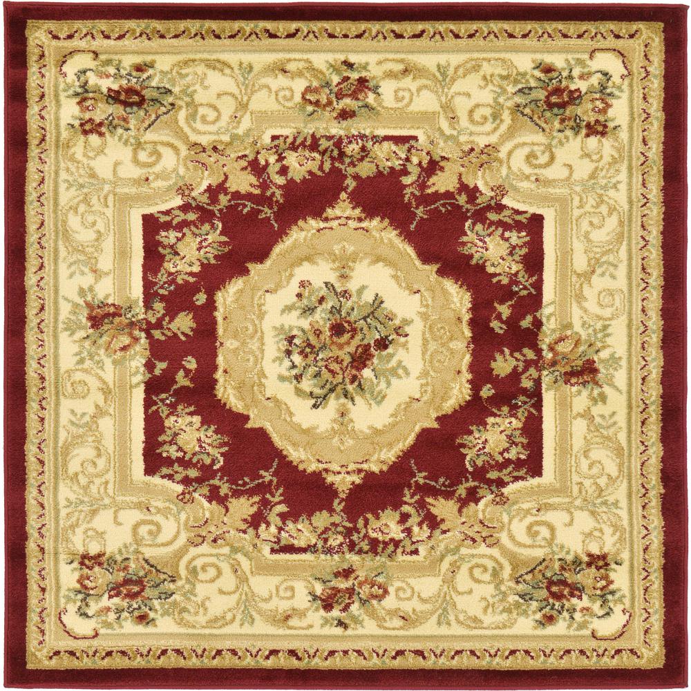 Henry Versailles Rug, Burgundy (4' 0 x 4' 0). Picture 2